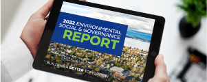 2022 ESG Report viewed on tablet